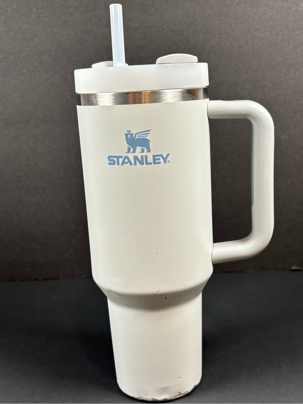 Stanley Quencher 40 oz Tumbler Cup Gray Travel Handle FlowState Lid Straw *READ*